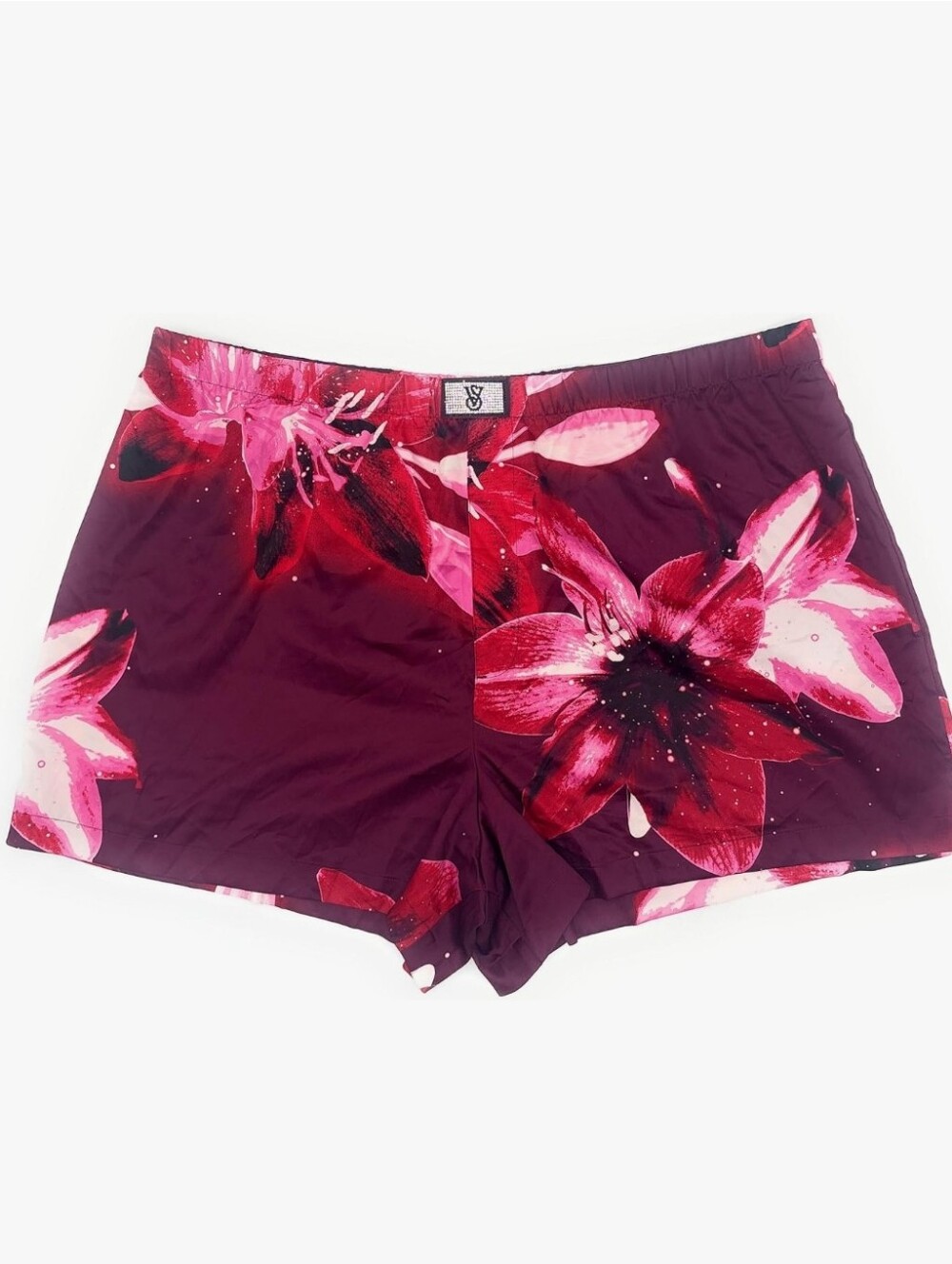 Victoria's secret sexy satin shine patch boxer sleep shorts LARGE BLING